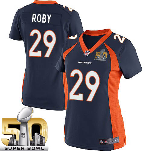 Women's Elite Bradley Roby Super Bowl L Nike Jersey Navy Blue Alternate - #29 NFL Denver Broncos